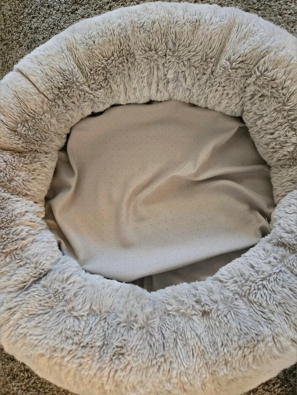 IKEA Plush Round Dog Bed in Cream